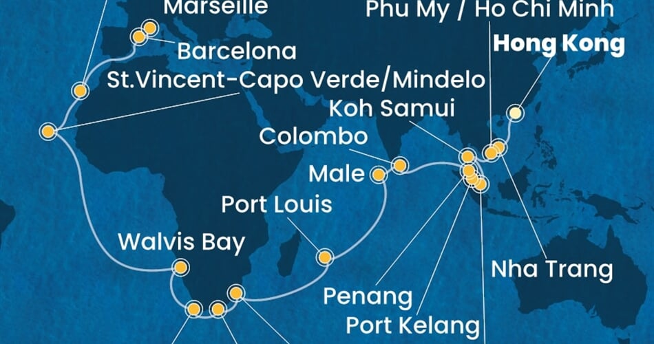 Trasa plavby CDE-HKG47A03