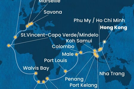 Costa Deliziosa - Čína, Vietnam, Thajsko, Singapur, Malajsie, ... (z Hongkongu)