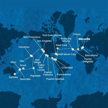 Trasa plavby CDE-MRS64A00