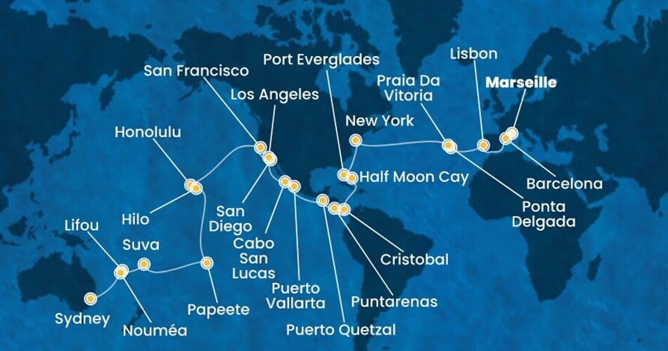 Trasa plavby CDE-MRS64A00