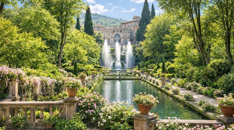 Itálie - jarní zahrady v Tivoli