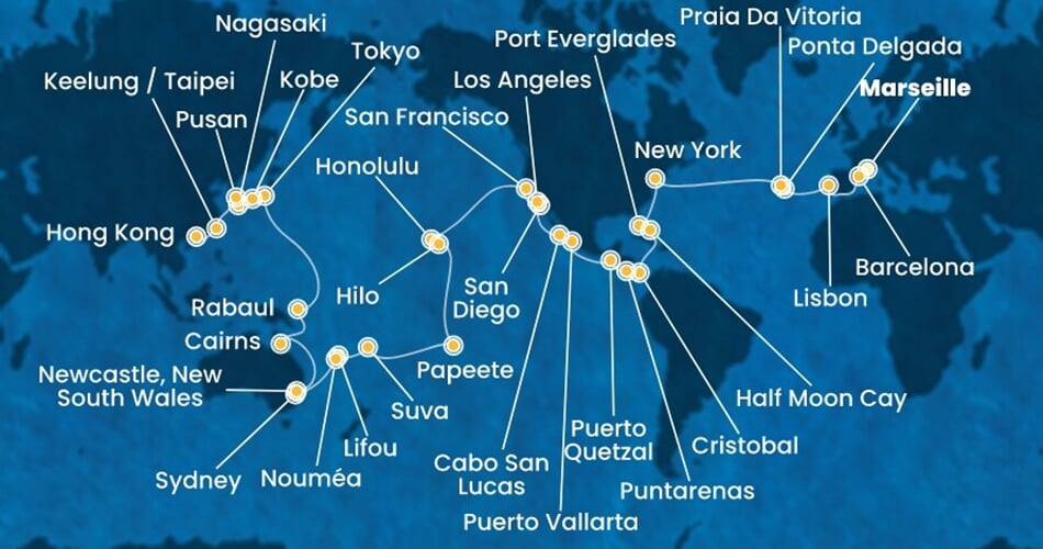Trasa plavby CDE-MRS89A00