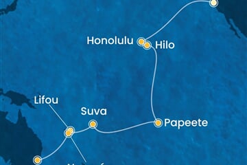 Costa Deliziosa - USA, Franc. Polynésie, Fidži, Nová Kaledonie, Austrálie