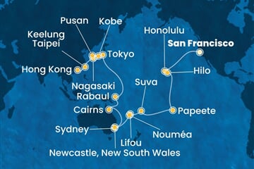 Costa Deliziosa - USA, Franc. Polynésie, Fidži, Nová Kaledonie, Austrálie, ...