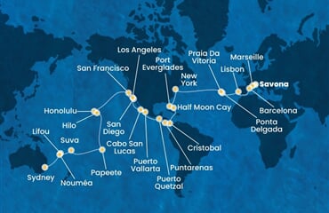 Costa Deliziosa - Itálie, Francie, Španělsko, Portugalsko, USA, ... (ze Savony)