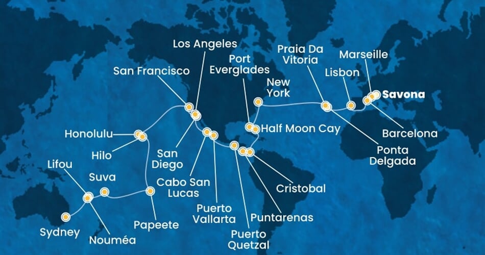 Trasa plavby CDE-SVN65A00
