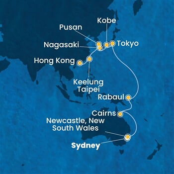 Trasa plavby CDE-SYD25A01