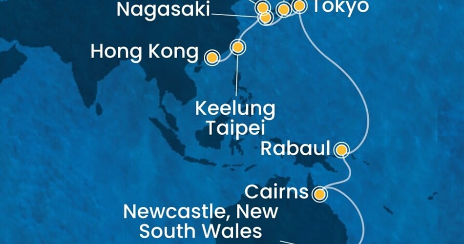 Trasa plavby CDE-SYD25A01