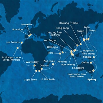 Trasa plavby CDE-SYD72A01