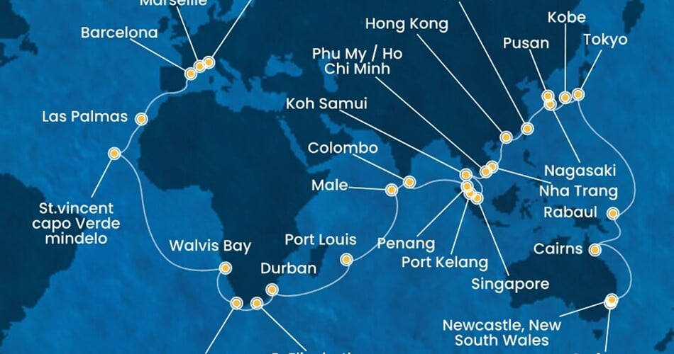 Trasa plavby CDE-SYD73A01