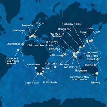 Trasa plavby CDE-SYD74A01