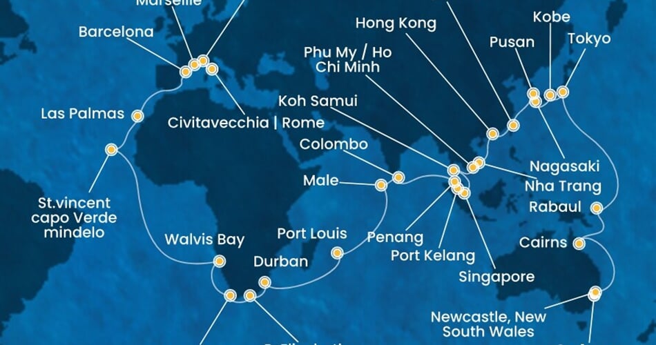 Trasa plavby CDE-SYD74A01
