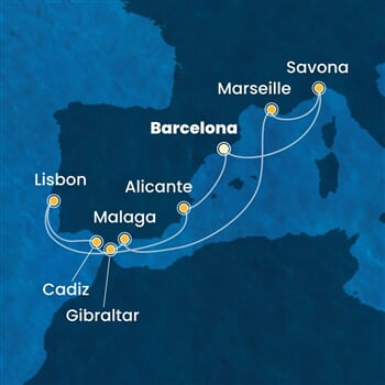 Trasa plavby CDI-BCN10A1M