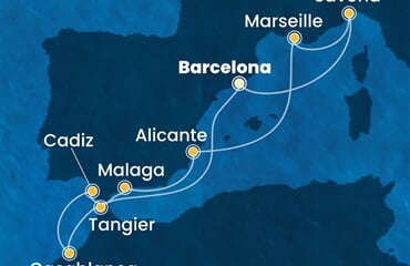 Costa Diadema - Španělsko, Maroko, Francie, Itálie (z Barcelony)