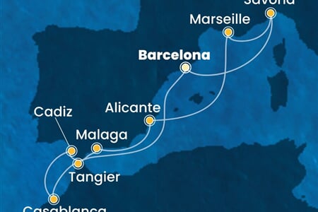 Costa Diadema - Španělsko, Maroko, Francie, Itálie (z Barcelony)