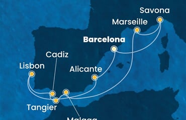 Costa Diadema - Španělsko, Portugalsko, Maroko, Francie, Itálie (z Barcelony)