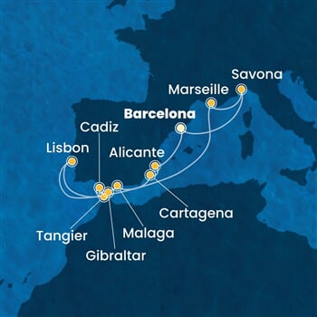 Trasa plavby CDI-BCN12A11