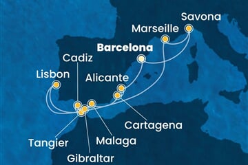 Costa Diadema - Španělsko, Maroko, Velká Británie, Portugalsko, Francie, ... (z Barcelony)
