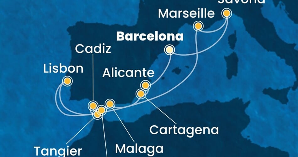 Trasa plavby CDI-BCN12A11