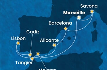 Costa Diadema - Francie, Itálie, Španělsko, Portugalsko, Maroko (z Marseille)