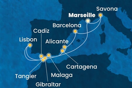 Costa Diadema - Francie, Itálie, Španělsko, Maroko, Velká Británie, ... (z Marseille)
