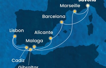 Costa Diadema - Itálie, Španělsko, Portugalsko, Velká Británie, Francie (ze Savony)