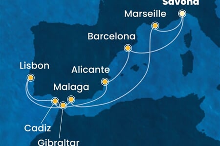 Costa Diadema - Itálie, Španělsko, Portugalsko, Velká Británie, Francie (ze Savony)