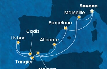 Costa Diadema - Itálie, Španělsko, Portugalsko, Maroko, Francie (ze Savony)