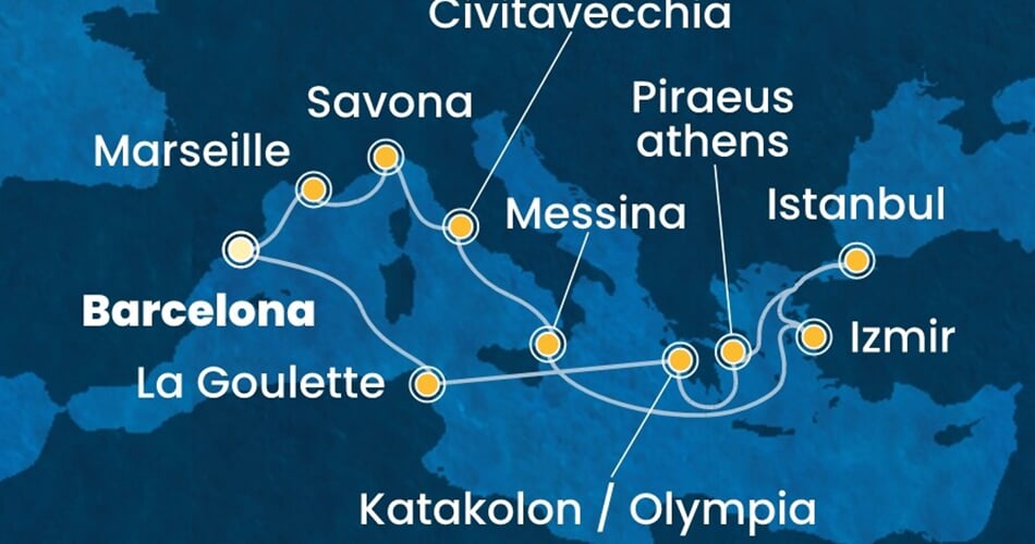 Trasa plavby CFA-BCN14A4U