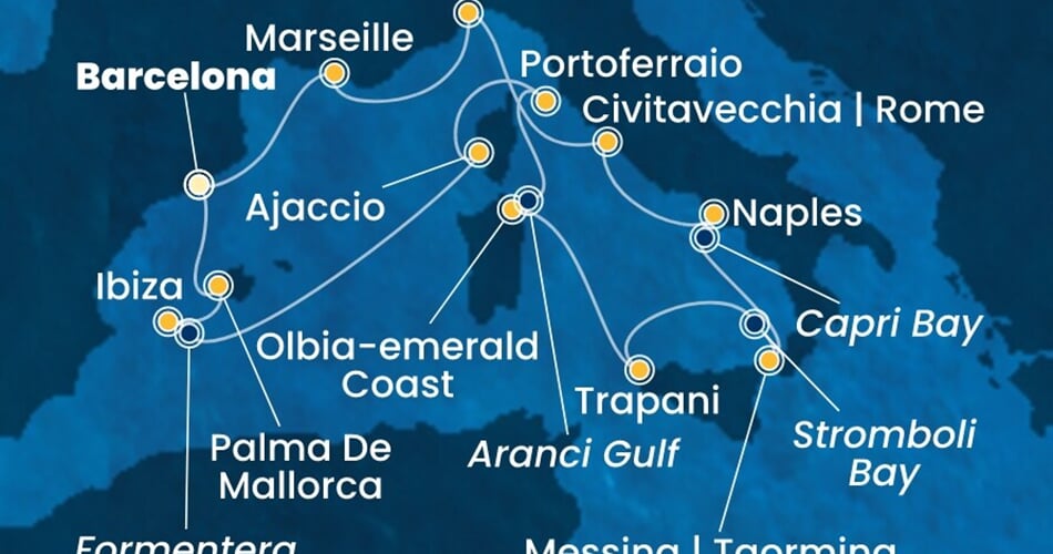 Trasa plavby CFA-BCN14A4W