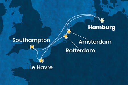 Costa Favolosa - Německo, Velká Británie, Francie, Nizozemí (Hamburk)