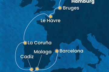 Costa Favolosa - Německo, Belgie, Francie, Španělsko (Hamburk)