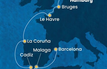 Costa Favolosa - Německo, Belgie, Francie, Španělsko (Hamburk)