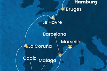Costa Favolosa - Německo, Belgie, Francie, Španělsko (Hamburk)
