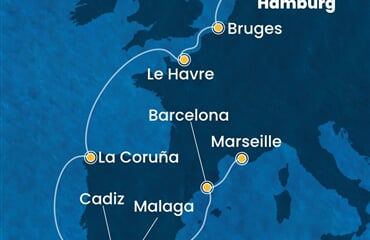 Costa Favolosa - Německo, Belgie, Francie, Španělsko (Hamburk)