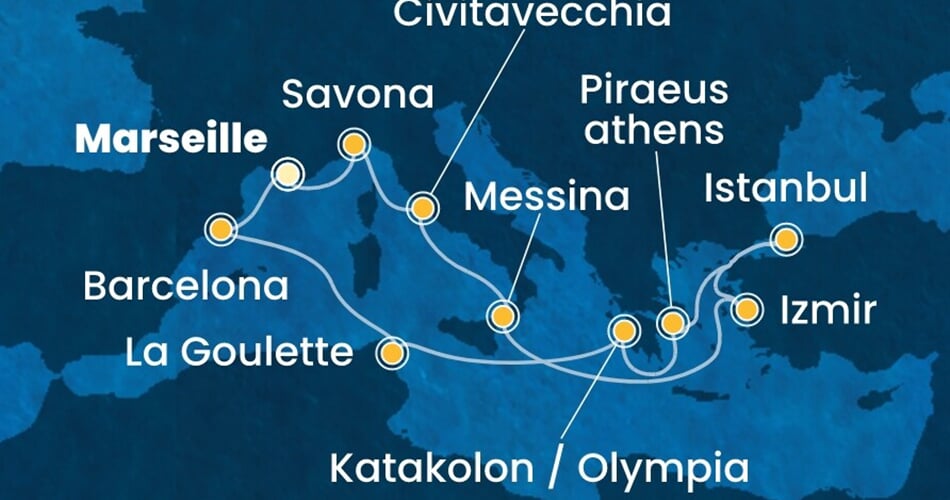 Trasa plavby CFA-MRS14A3R