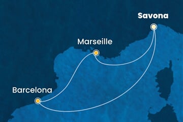 Costa Favolosa - Itálie, Španělsko, Francie (ze Savony)