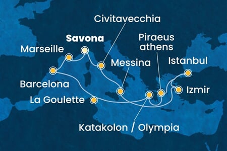 Costa Favolosa - Itálie, Turecko, Řecko, Tunisko, Španělsko, ... (ze Savony)