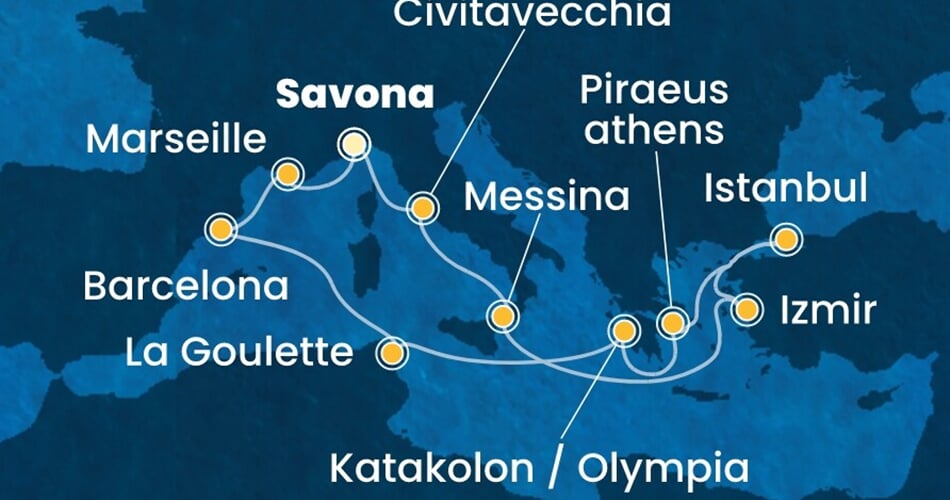 Trasa plavby CFA-SVN14A4B