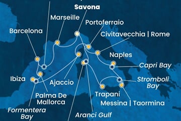 Costa Favolosa - Itálie, Francie, Španělsko (ze Savony)