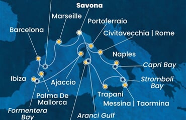 Costa Favolosa - Itálie, Francie, Španělsko (ze Savony)