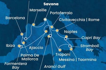 Costa Favolosa - Itálie, Francie, Španělsko (ze Savony)