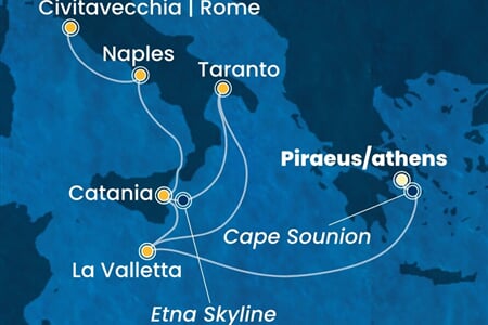 Costa Serena - Řecko, Malta, Itálie (z Pirea)