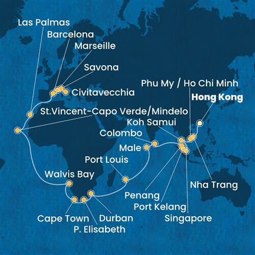Trasa plavby CDE-HKG49A04