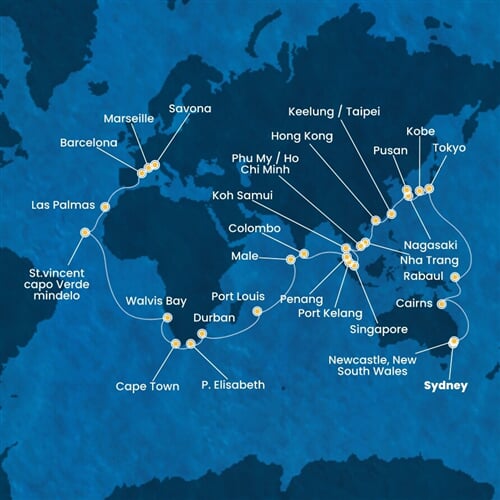 Trasa plavby CDE-SYD73A01