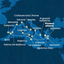 Costa Serena - Řecko, Malta, Španělsko, Francie, Itálie (z Pirea)