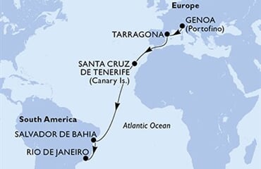 MSC Divina - Itálie, Španělsko, Brazílie (z Janova)