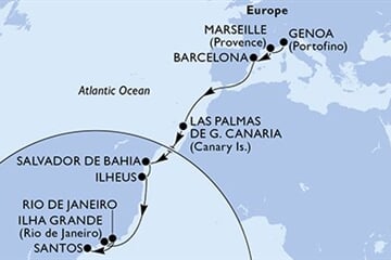 MSC Divina - Itálie, Francie, Španělsko, Brazílie (z Janova)