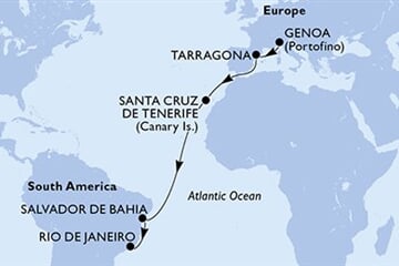 MSC DIVINA - Olaszország, Spanyolország, Brazília (a Genova-ből)