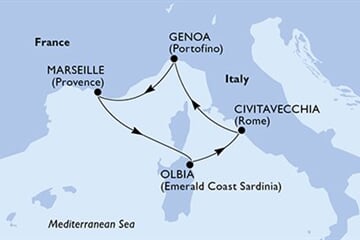 MSC SINFONIA - Olaszország, Franciaország (a Civitavecchia-ből)